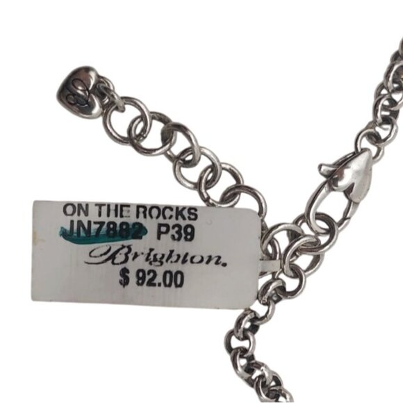 NWT Brighton On The Rocks Collar Necklace Crystal Silverplated Retired IN7892P39 - Picture 5 of 8
